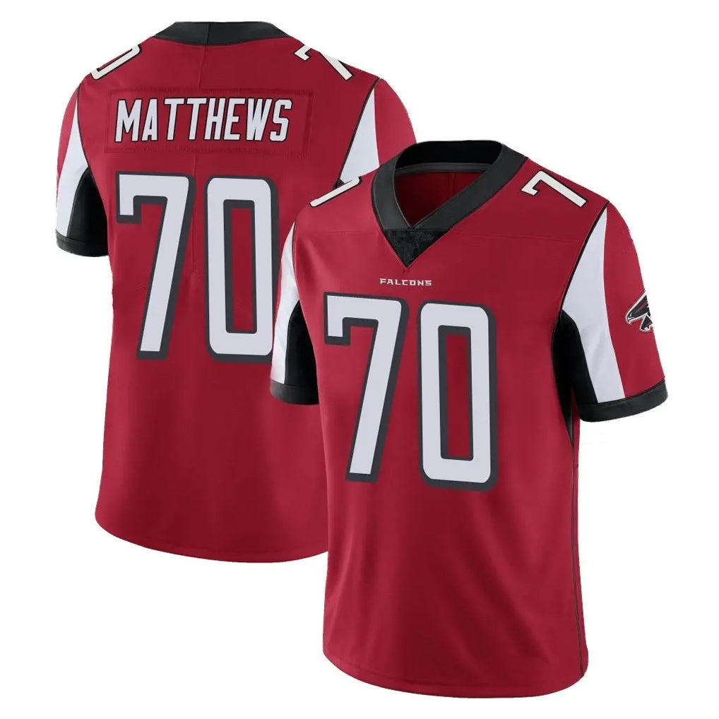 A.Falcons #70 Jake Matthews Player Red Color Vapor Untouchable Limited Home Game Odoa Stitched Jerseys