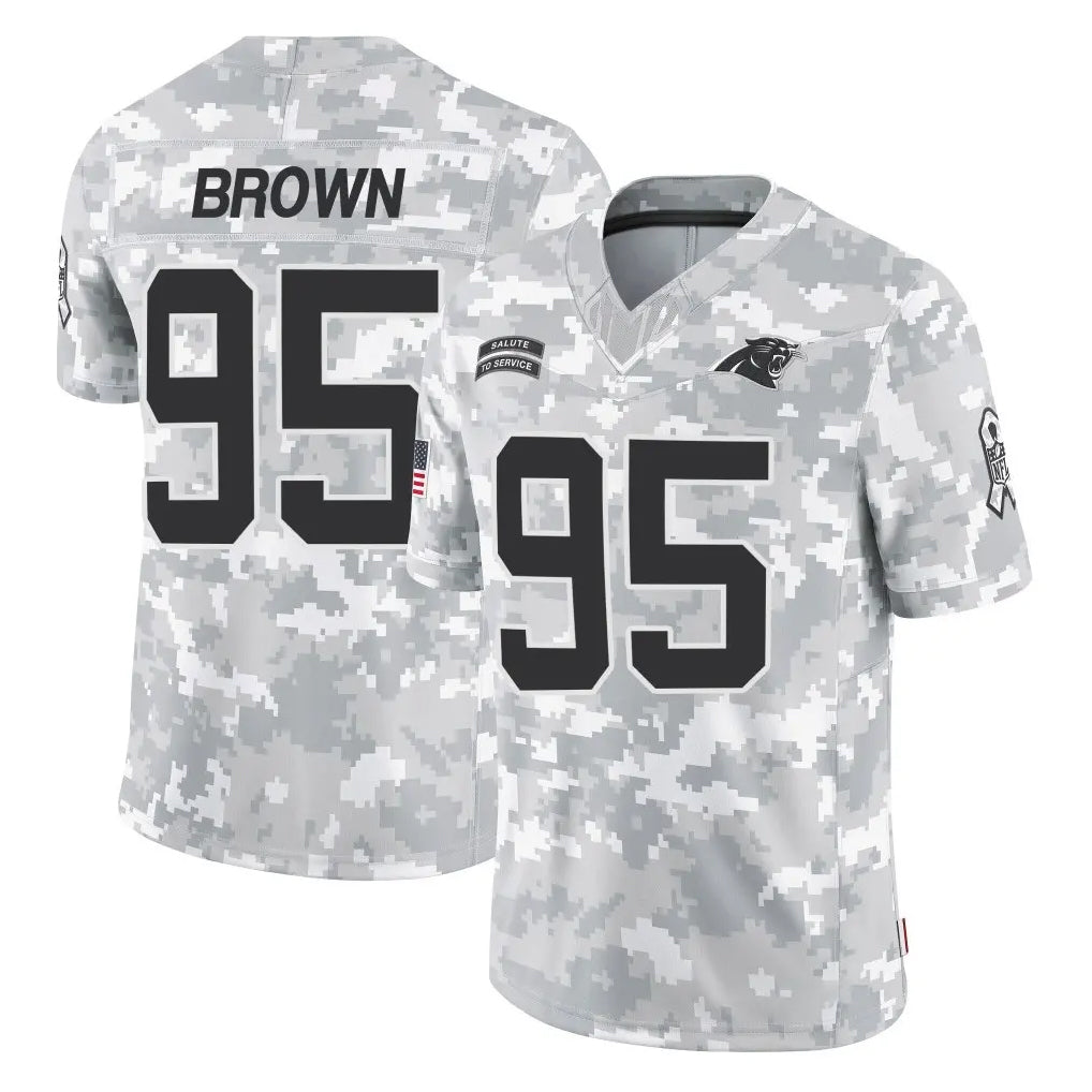 C.Panthers #95 Derrick Brown Player Arctic Camo Salute to Service Limited Game Odoa Stitched Jerseys