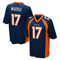 D.Broncos #17 Jaylen Waddle Player Navy Game Odoa Stitched Jerseys