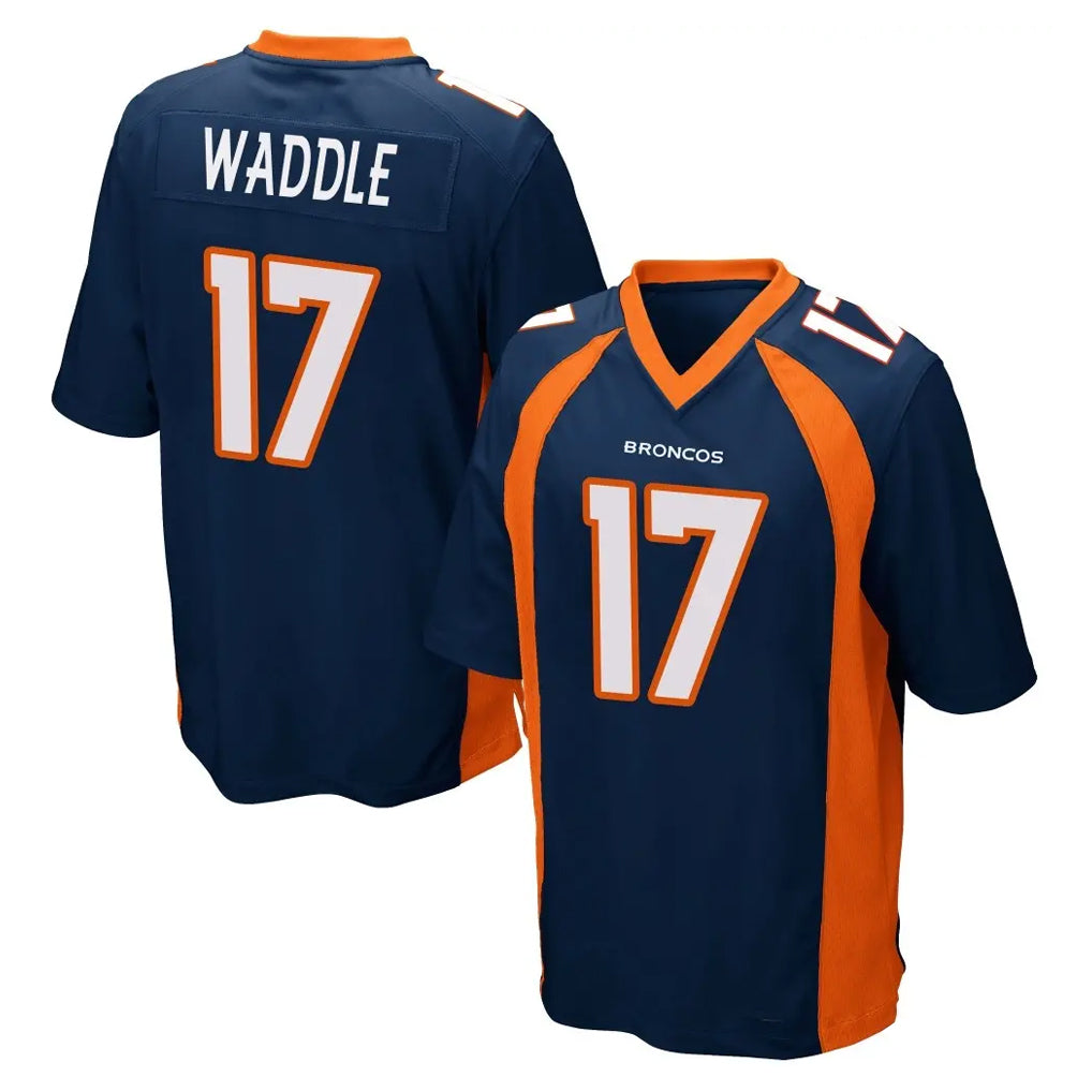 D.Broncos #17 Jaylen Waddle Player Navy Game Odoa Stitched Jerseys