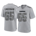 LV.Raiders #65 Tyler Linderbaum Player Gray Atmosphere Fashion Limited Game Odoa Stitched Jerseys