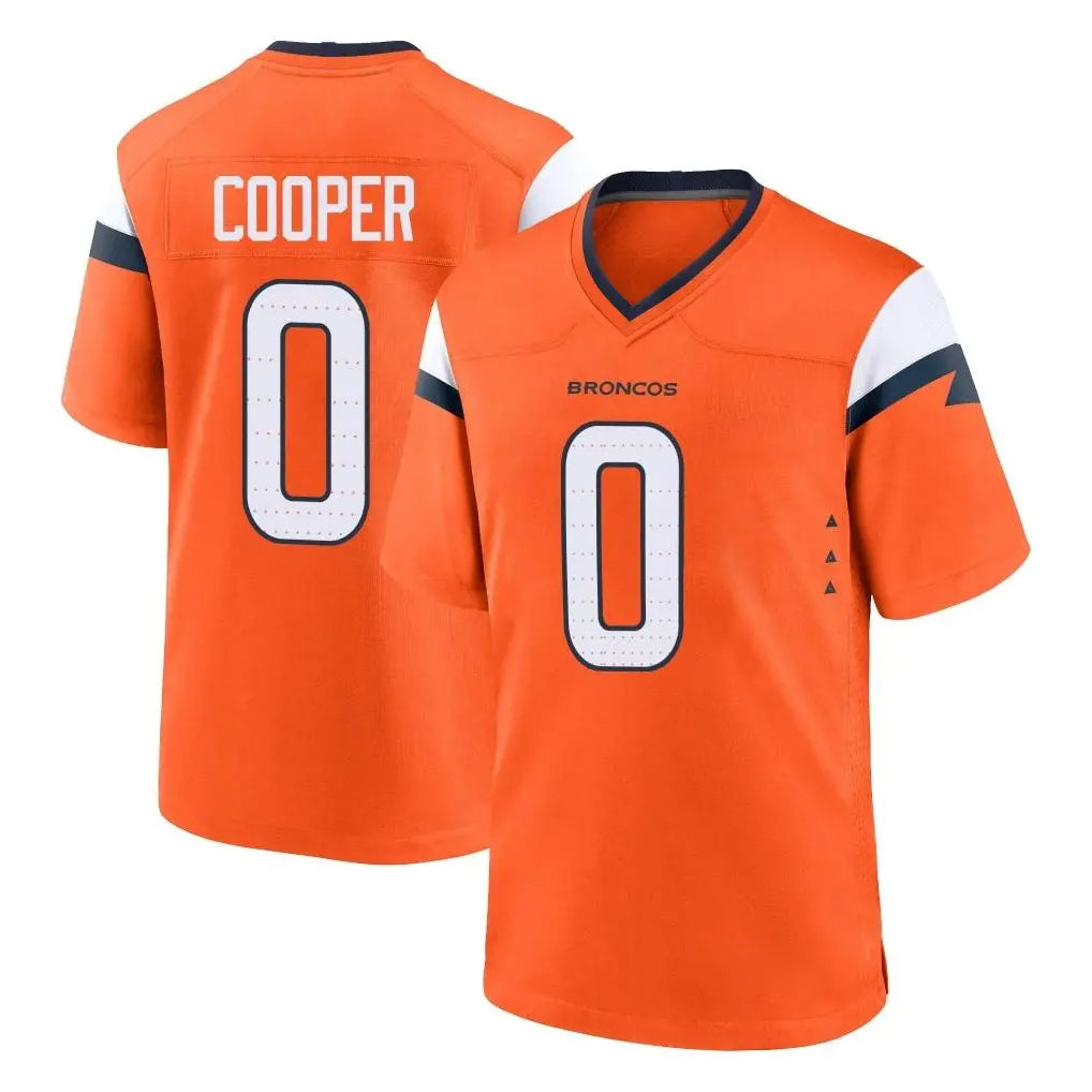 D.Broncos #0 Jonathon Cooper Player Orange Home Game Odoa Stitched Jerseys