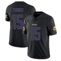 M.Vikings #15 Dallas Turner Player Black Impact LImited Home Game Odoa Stitched Jerseys