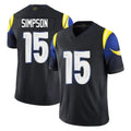LA.Rams #15 Ty Simpson Player Black Midnight Rivalries Collection Limited Home Game Odoa Stitched Jerseys