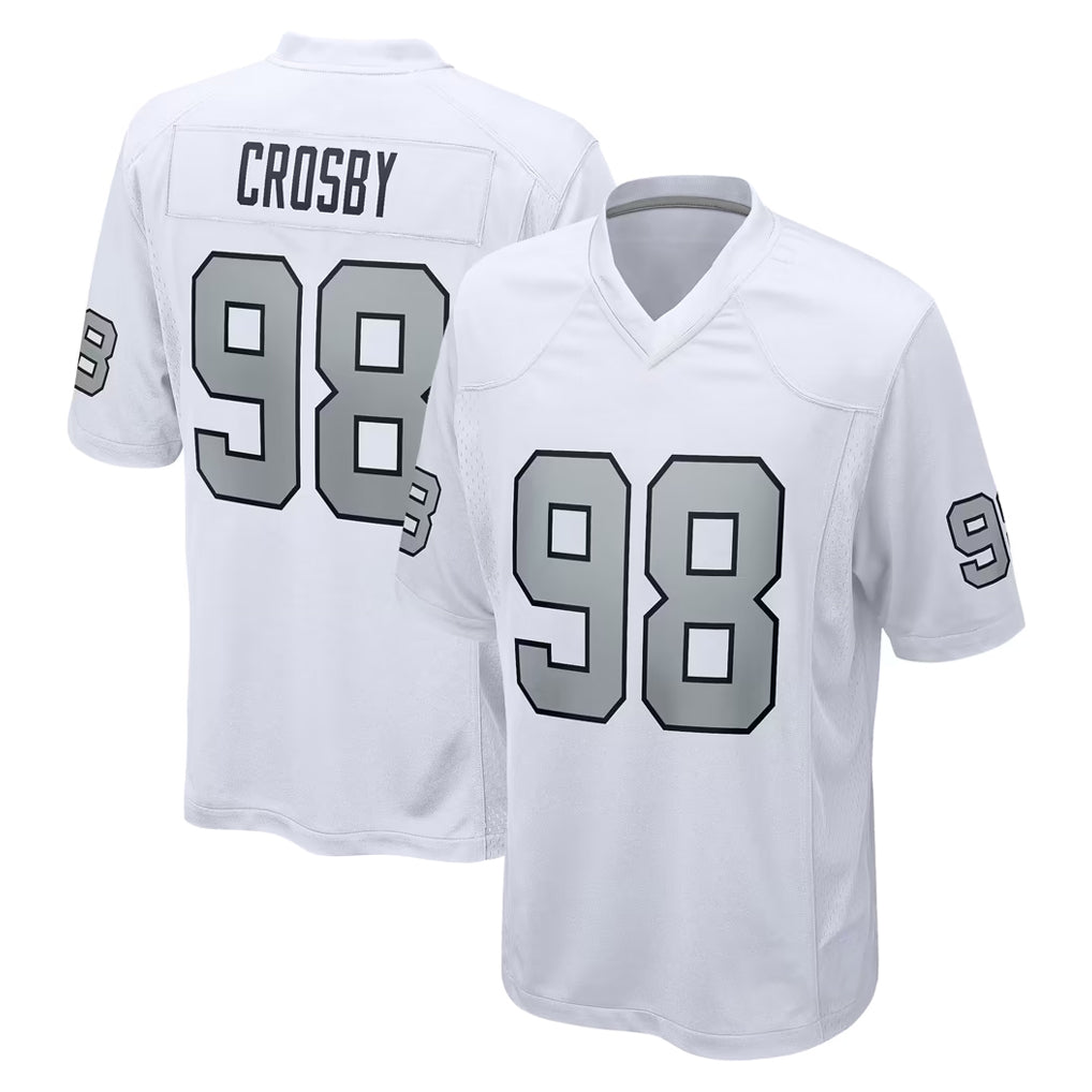 LV.Raiders #98 Maxx Crosby Player White Alternate Home Game Odoa Stitched Jerseys