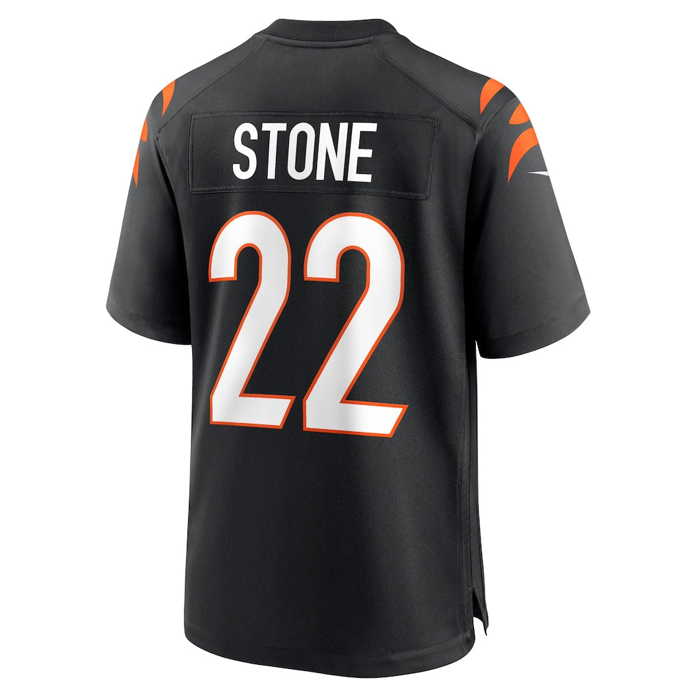 Odoa C.Bengals #22 Geno Stone Black Game Jersey