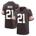 C.Browns #21 Denzel Ward Player Brown Home Game Odoa Stitched Jerseys