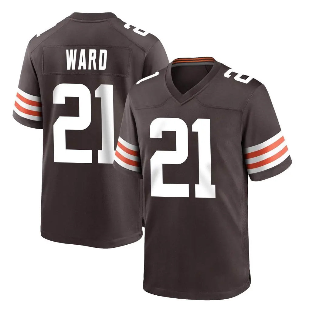 C.Browns #21 Denzel Ward Player Brown Home Game Odoa Stitched Jerseys