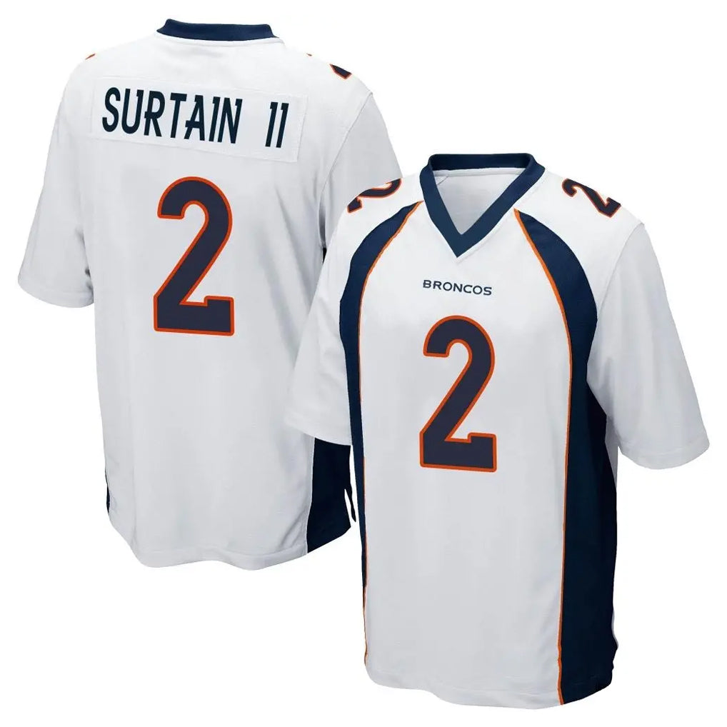 D.Broncos #2 Pat Surtain II Player White Game Odoa Stitched Jerseys