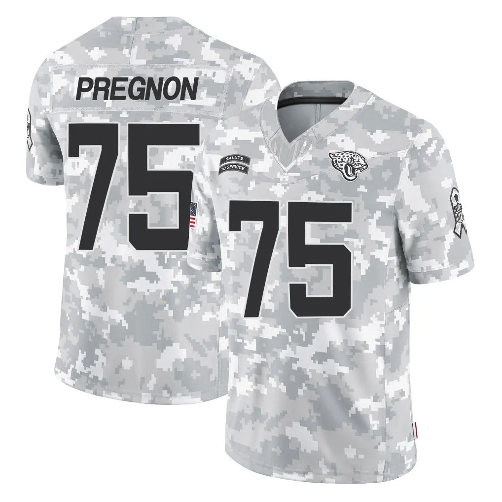 J.Jaguars #75 Emmanuel Pregnon Player Arctic Camo Salute To Service Limited Game Odoa Stitched Jerseys