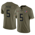 H.Texans #5 Jalen Pitre Player Olive Salute To Service Limited Stitched Jerseys