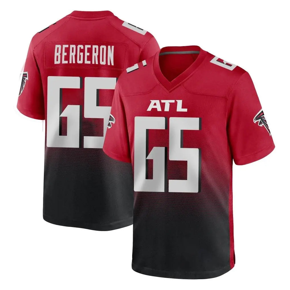 A.Falcons #65 Matthew Bergeron Player Red Home Game Odoa Stitched Jerseys