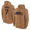 S.Seahawks #7 Uchenna Nwosu Player Brown Limited Salute to Service Pullover Hoodies Game Odoa Stitched Jerseys