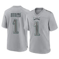 P.Eagles #1 Jalen Hurts Player Gray Atmosphere Fashion Home Game Odoa Stitched Jerseys
