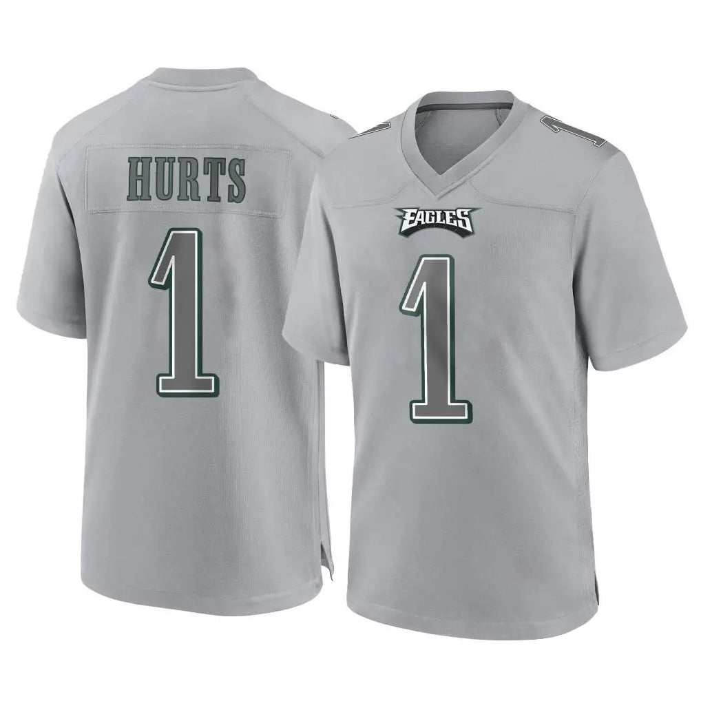 P.Eagles #1 Jalen Hurts Player Gray Atmosphere Fashion Home Game Odoa Stitched Jerseys