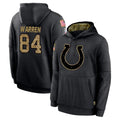 IN.Colts #84 Tyler Warren Player Black Salute to Service Hoodies Limited Game Odoa Stitched Jerseys