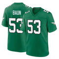 P.Eagles #53 Zack Baun Player Green Kelly Alternate Home Game Odoa Stitched Jerseys