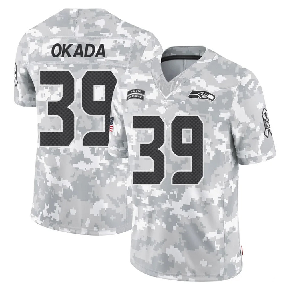 S.Seahawks #39 Ty Okada Player Arctic Camo Limited Salute To Service Home Game Odoa Stitched Jerseys