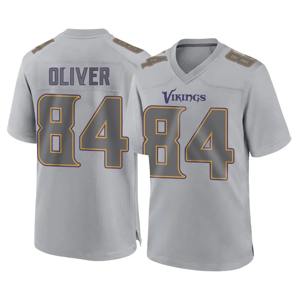 M.Vikings #84 Josh Oliver Player Gray Atmosphere Fashion Home Game Odoa Stitched Jerseys