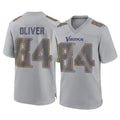 M.Vikings #84 Josh Oliver Player Gray Atmosphere Fashion Home Game Odoa Stitched Jerseys