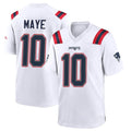 NE.Patriots #10 Drake Maye Player White Home Game Odoa Stitched Jerseys