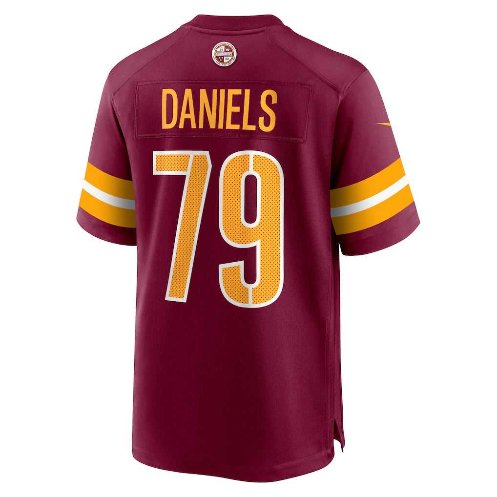 Odoa W.Commanders #79 Braeden Daniels Burgundy Team Game Jersey