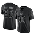 GB.Packers #90 Lukas Van Ness Player Black Reflective Limited Home Game Odoa Stitched Jerseys