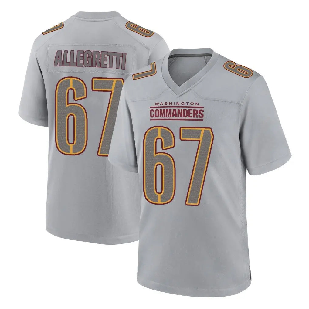 W.Commanders #67 Nick Allegretti Player Gray Atmosphere Fashion Home Game Odoa Stitched Jerseys