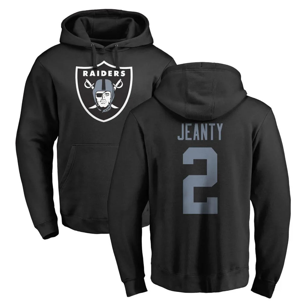 LV.Raiders #2 Ashton Jeanty Player Black Logo Pullover Hoodies Limited Game Odoa Stitched Jerseys