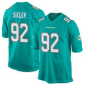 M.Dolphins #92 Zach Sieler Player Aqua Team Color Home Game Odoa Stitched Jerseys
