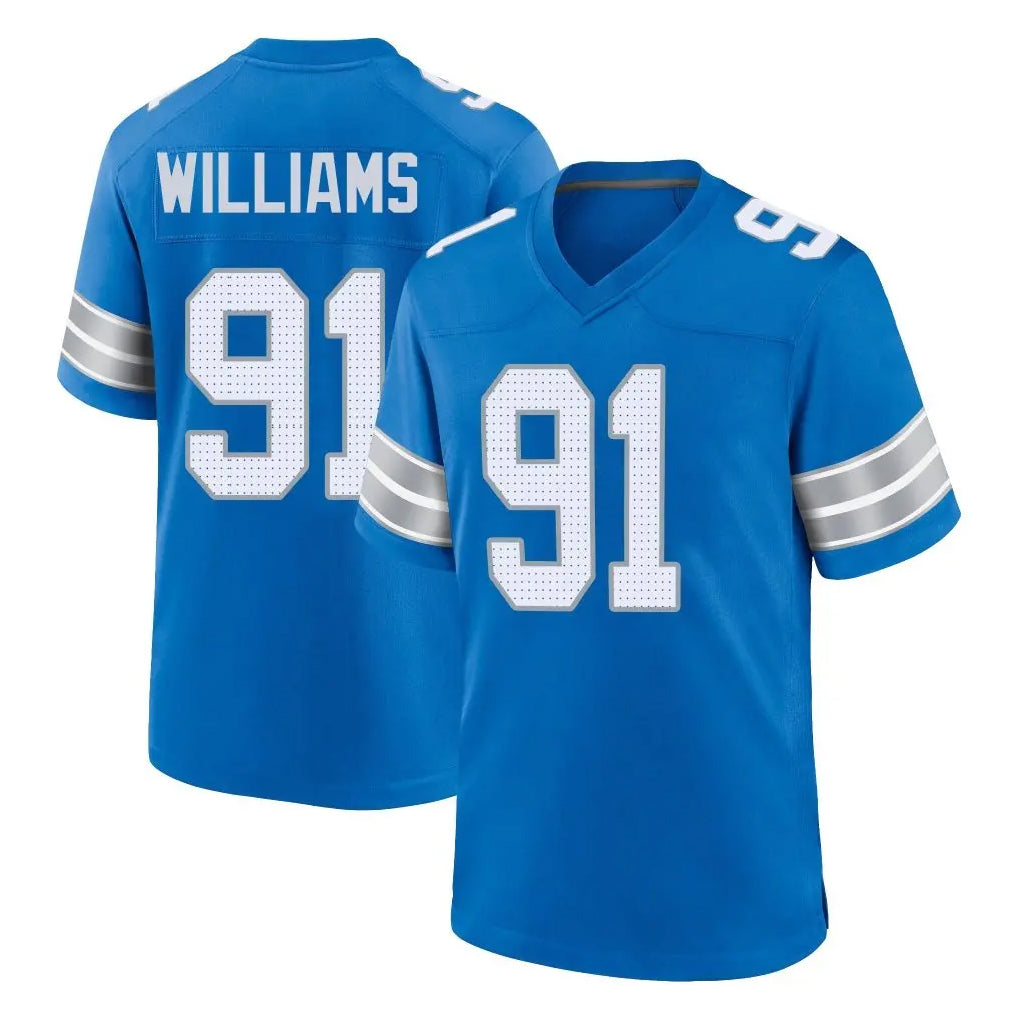 D.Lions #91 Tyleik Williams Player Blue Alternate Home Game Odoa Stitched Jerseys
