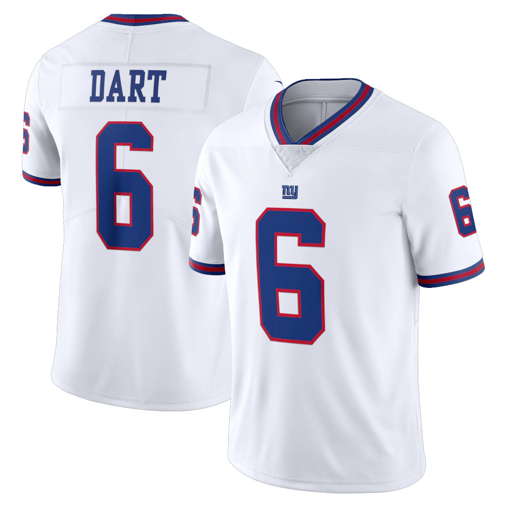 NY.Giants #6 Jaxson Dart Player White Color Rush Home Game Odoa Stitched Jerseys