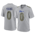 LA.Rams #0 Byron Young Player Gray Atmosphere Fashion Home Game Odoa Stitched Jerseys