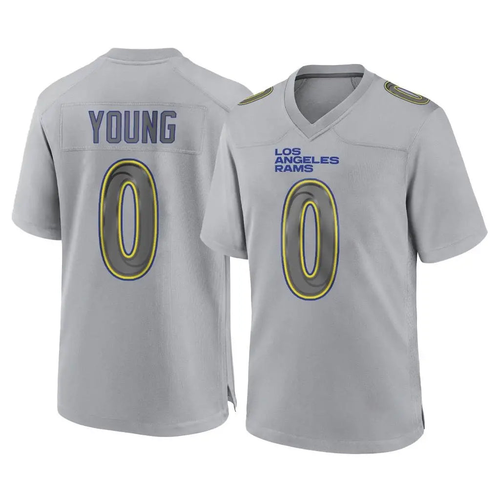 LA.Rams #0 Byron Young Player Gray Atmosphere Fashion Home Game Odoa Stitched Jerseys