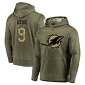 M.Dolphins #9 Joshua Uche Player Olive Salute to Service Pullover Hoodies Home Game Odoa Stitched Jerseys