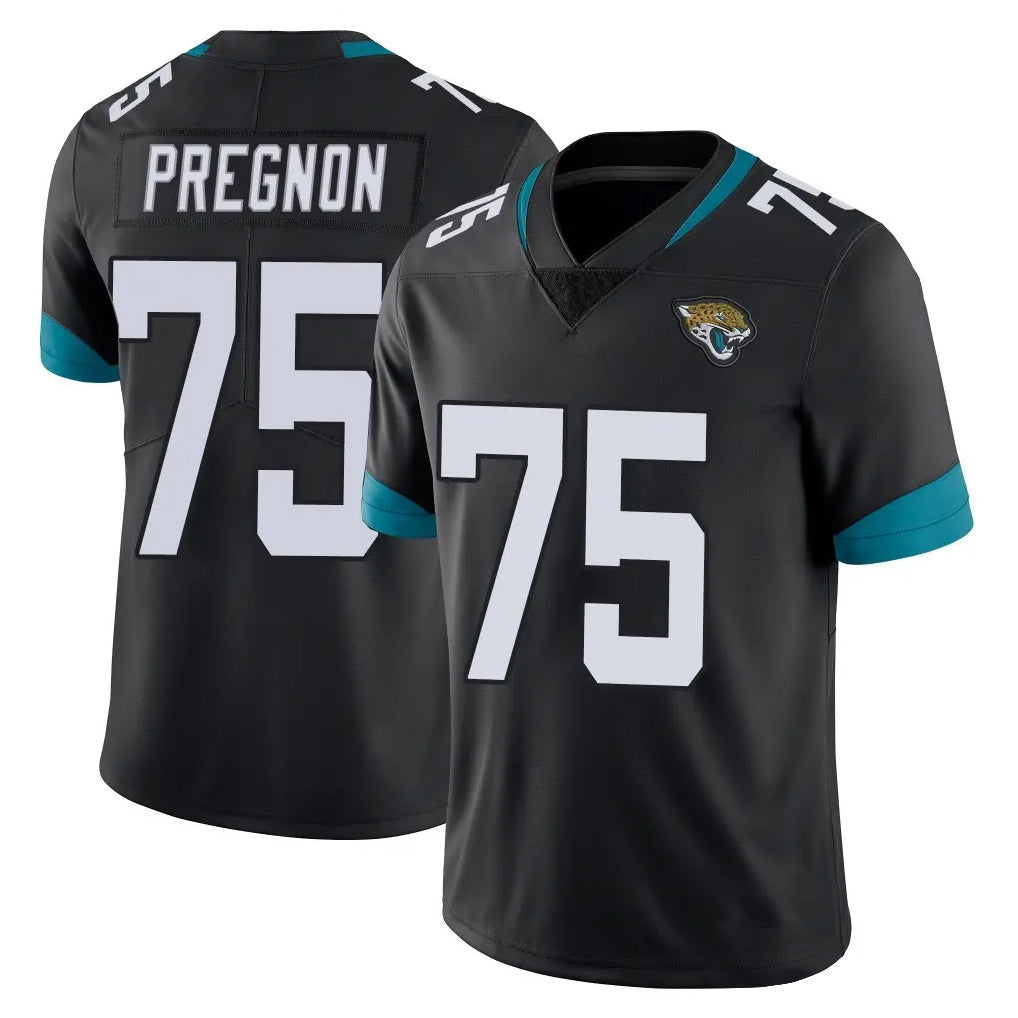 J.Jaguars #75 Emmanuel Pregnon Player Black Vapor Untouchable Limited Home Game Odoa Stitched Jerseys