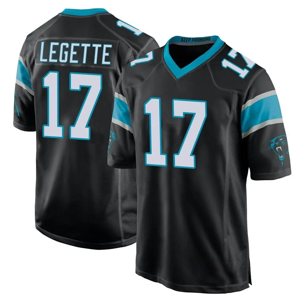 C.Panthers #17 Xavier Legette Player Black Game Odoa Stitched Jerseys