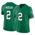 P.Eagles #2 Riq Woolen Player Green Kelly Alternate Vapor F.U.S.E. Home Game Odoa Stitched Jerseys