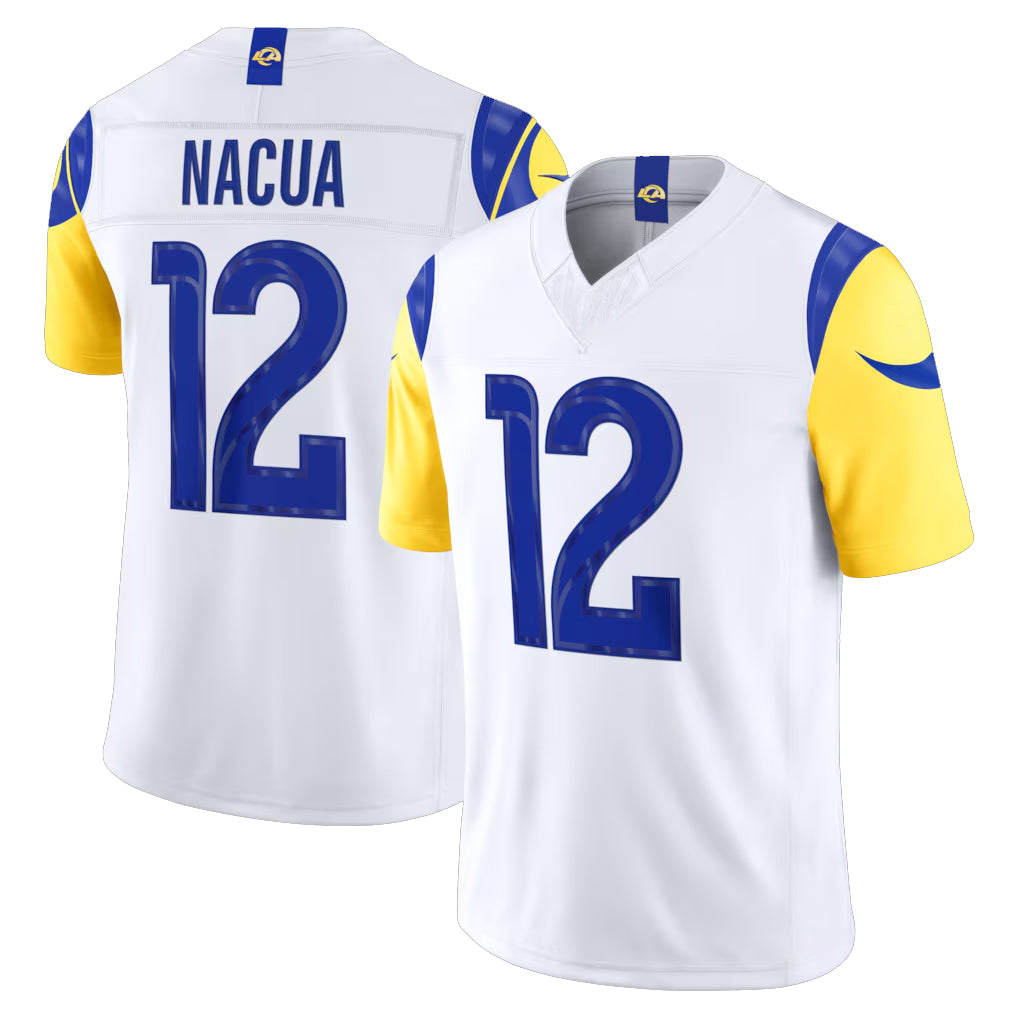 LA.Rams #12 Puka Nacua Player White Vapor F.U.S.E. Limited Home Game Odoa Stitched Jerseys