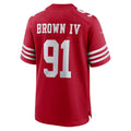 Odoa SF.49ers #91 Earnest Brown IV Scarlet Team Game Jersey