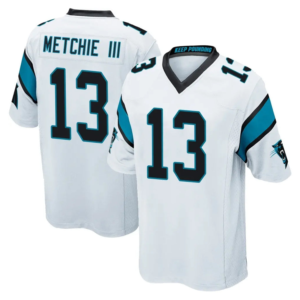 C.Panthers #13 John Metchie III Player White Game Odoa Stitched Jerseys