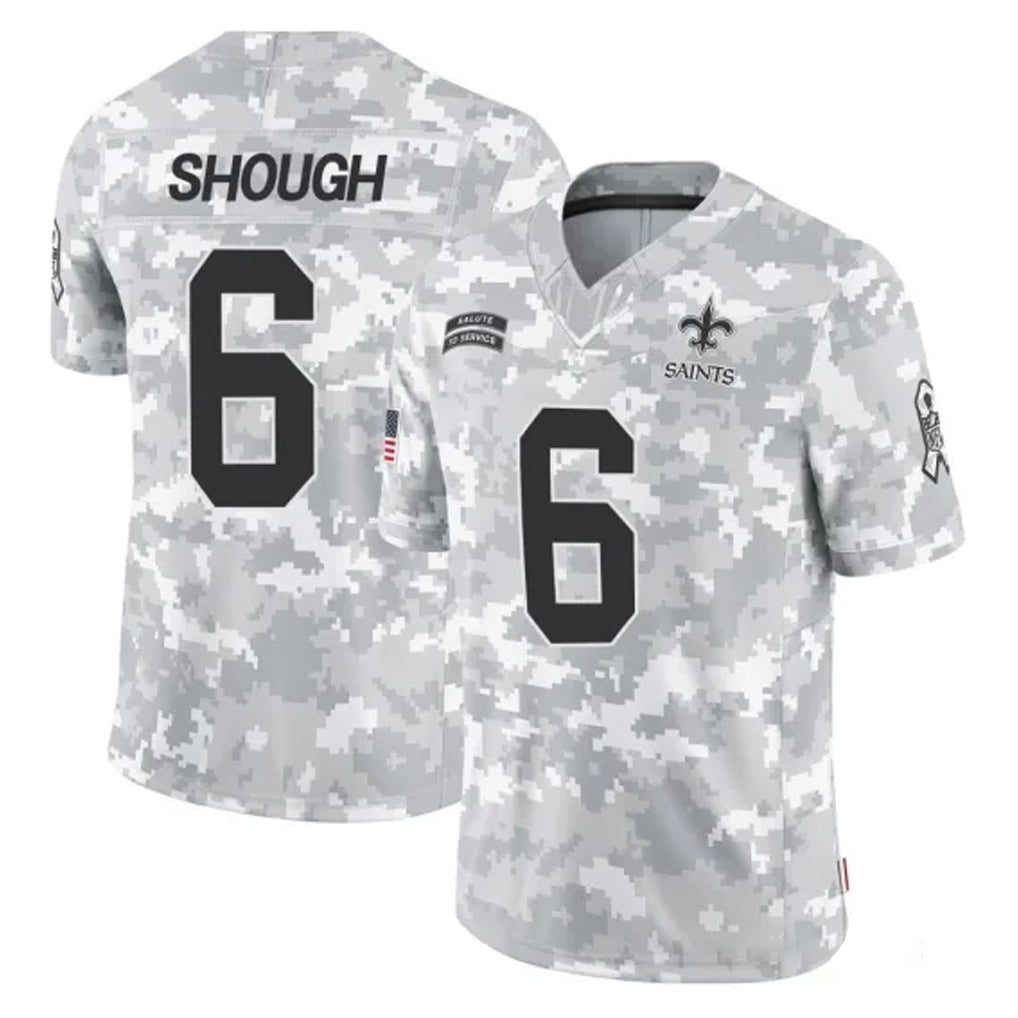 NO.Saints #6 Tyler Shough Player Arctic Camo Salute To Service Limited Game Odoa Stitched Jerseys