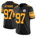 P.Steelers #97 Cameron Heyward Player Black Limited Color Rush Home Game Odoa Stitched Jerseys