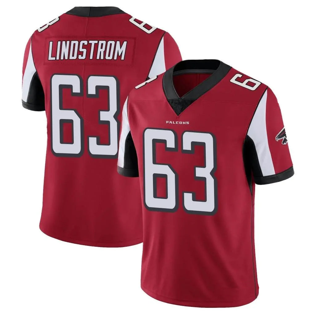 A.Falcons #63 Chris Lindstrom Player Red Color Vapor Untouchable Limited Home Game Odoa Stitched Jerseys