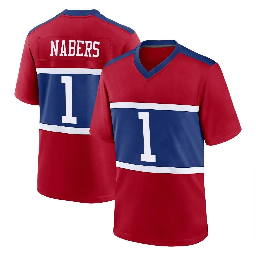 NY.Giants #1 Malik Nabers Player Red Century Home Game Odoa Stitched Jerseys