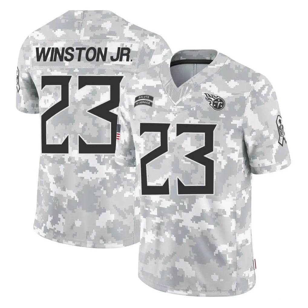 T.Titans #23 Kevin Winston Jr. Player Arctic Camo Limited Salute to Service Home Game Odoa Stitched Jerseys