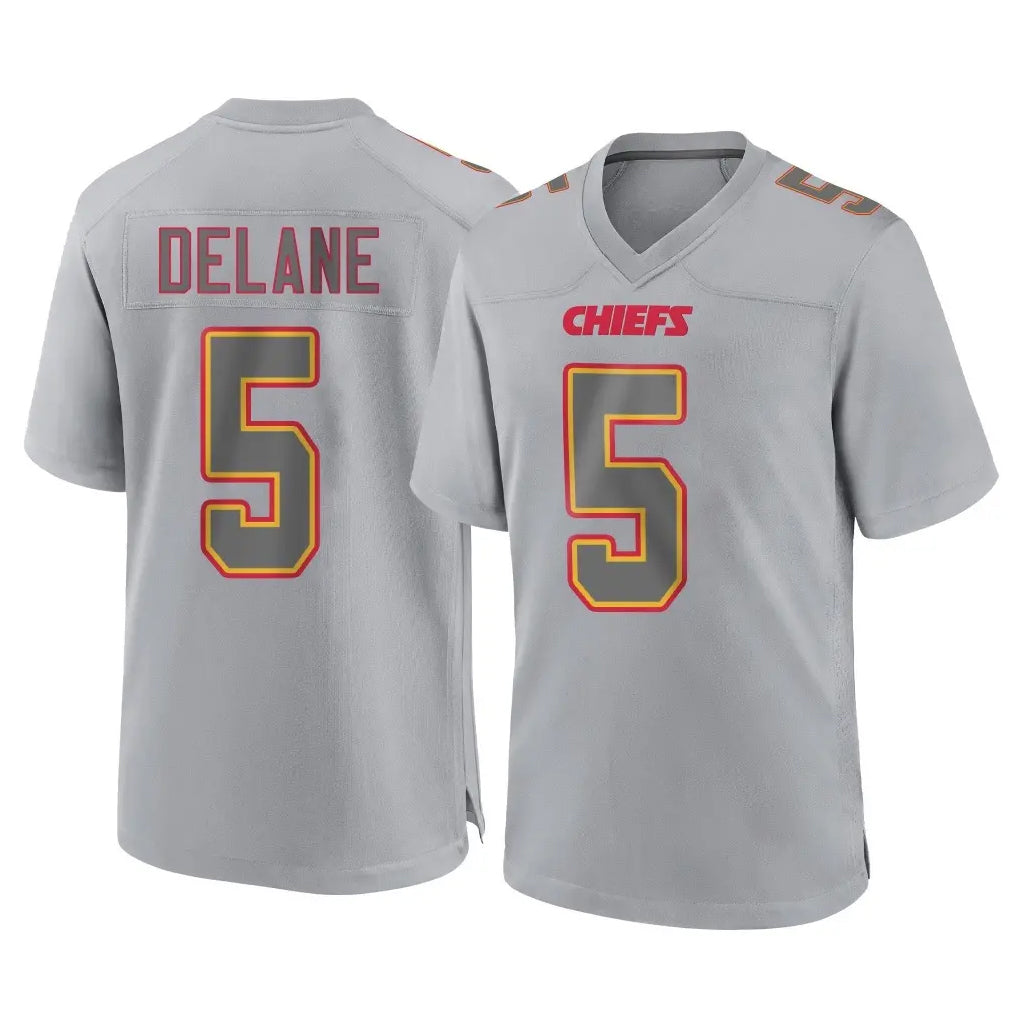 KC.Chiefs #5 Mansoor Delane Player Gray Atmosphere Fashion Game Odoa Stitched Jerseys