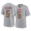 KC.Chiefs #5 Mansoor Delane Player Gray Atmosphere Fashion Game Odoa Stitched Jerseys