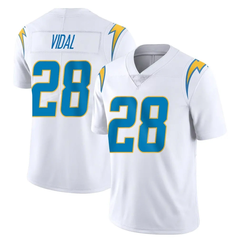 LA.Chargers #28 Kimani Vidal Player White Limited Vapor Untouchable Home Game Odoa Stitched Jerseys