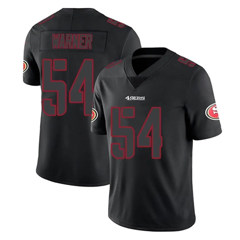 SF.49ers #54 Fred Warner Player Black Impact Limited Home Game Odoa Stitched Jerseys